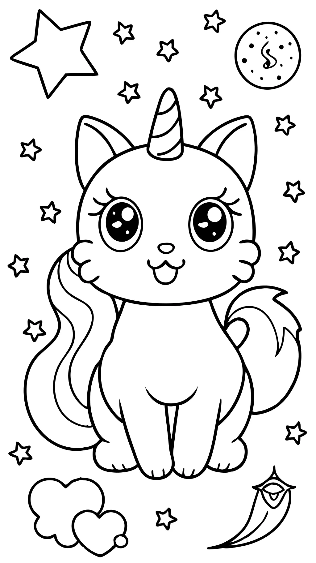 kittycorn coloring page